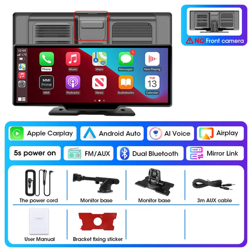 10.26" Car DVR Intelligent Screen with 4K 360° Rotation Dash Cam