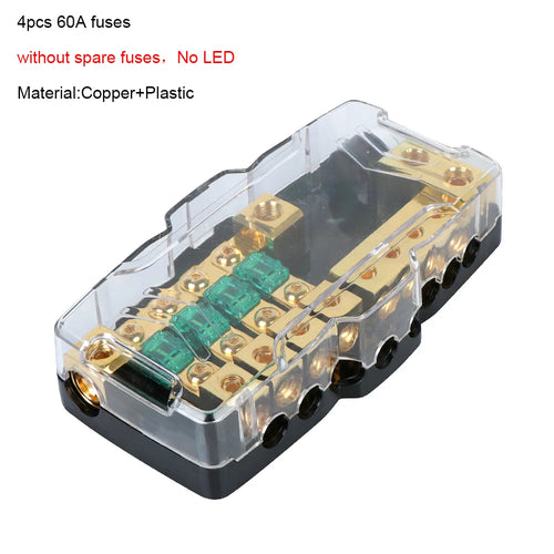 24V 12V 30A 60A Fuse Blade Box Splitter Block DC Distribution LED
