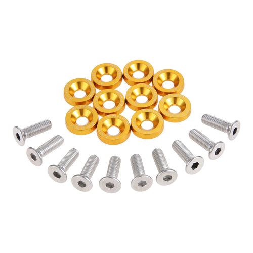 M6 Anodized Aluminum Fender Screw Washers Bolts for Automobile Fender
