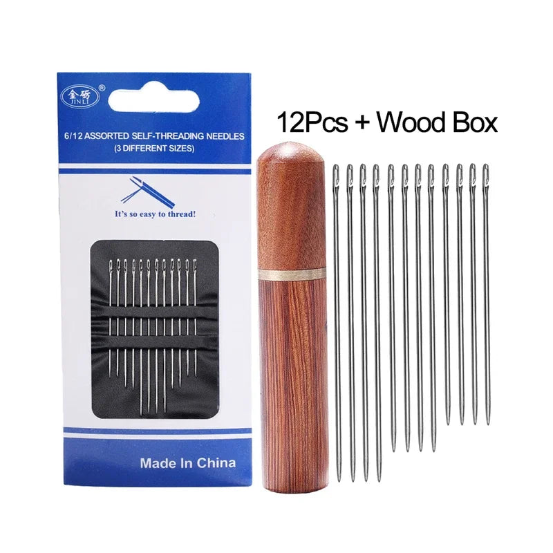 12pcs Blind Needle Elderly Needle-side Hole Hand Household Stainless