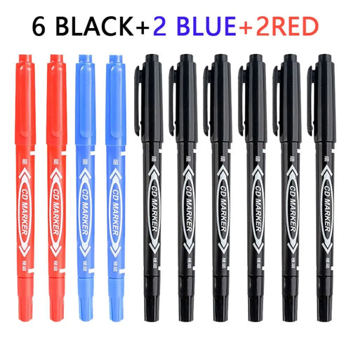 10 PCS Permanent Markers Pens Manga Waterproof Double Sided Colored