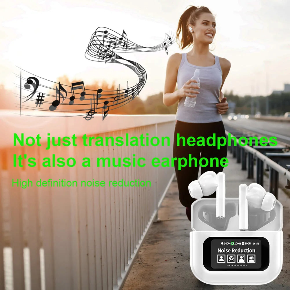 144 Languages Translation Earphones Wireless BT 5.4 Two-Way Translator