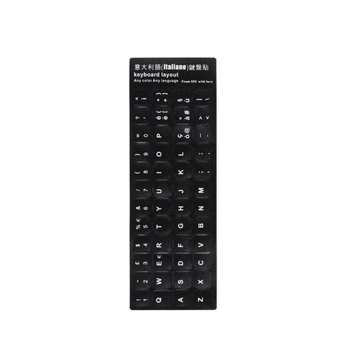 English Spanish Italian Korean Keyboard Sticker Durable Alphabet Black