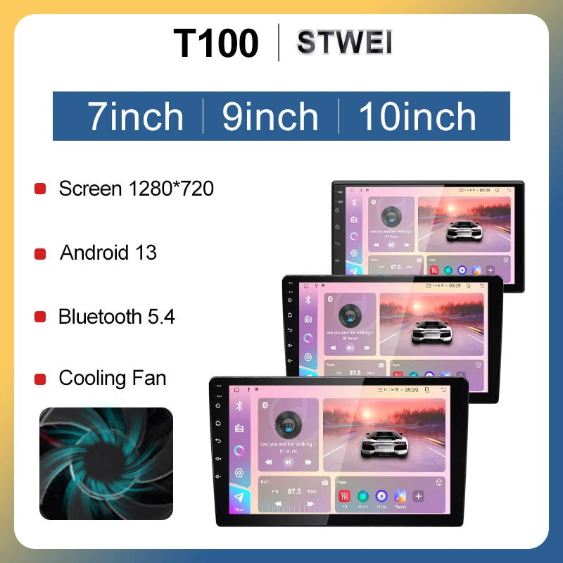 1DIN android13 360 Panorama Car Radio 7/9/10inch Universal Host