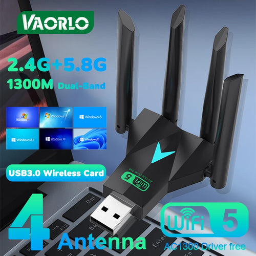 Original 4 Antennas 1200Mbps WiFi USB 3.0 Adapter 2.4G/5GHZ Dual Band