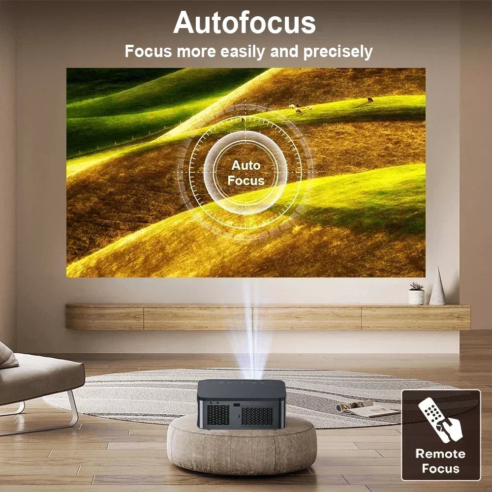 XIWBSY 25000 Lumens Android 4K Projector 1080P Native WiFi6 Auto