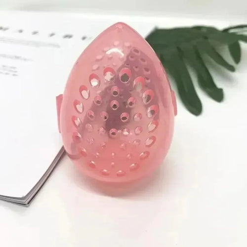 Empty Makeup Sponge Storage Box Plastic Egg Shaped Cosmetic Puff