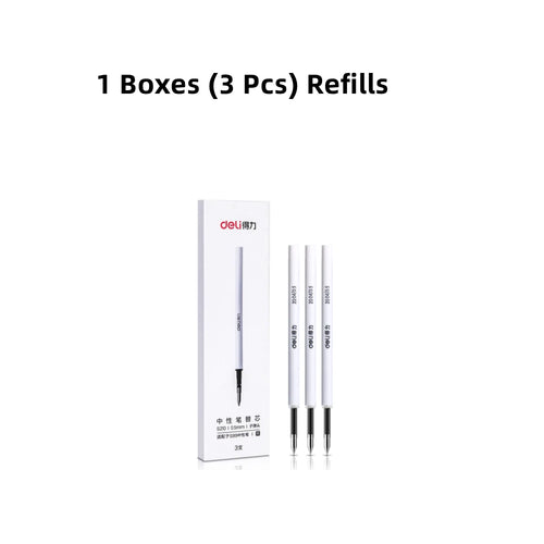 DELI Metal Sign Pen 0.5mm Gel Ink Pens Golden Silver Color Metallic