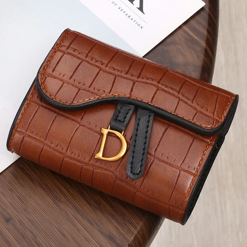Women's Wallet Short 2023 New Korean Style D Letter Buckle Coins
