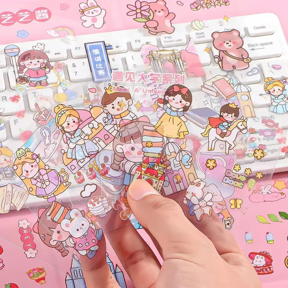 10/100Pcs Kawaii Stickers PET Pattern Cartoon Scrapbooking Cute