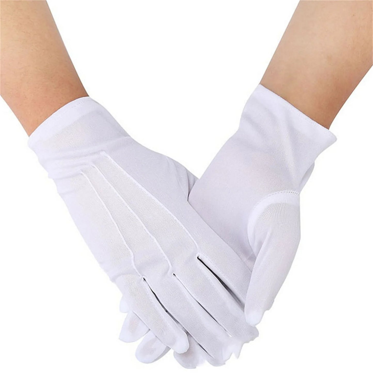 1pair White Cotton Gloves Men Formal Tuxedo Uniform Gloves Honor Guard