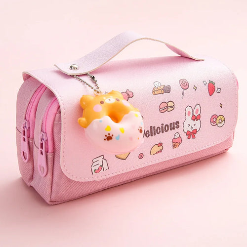 3D Kawaii Pencil Case Girls Decompression Pen Pouch Cute Waterproof