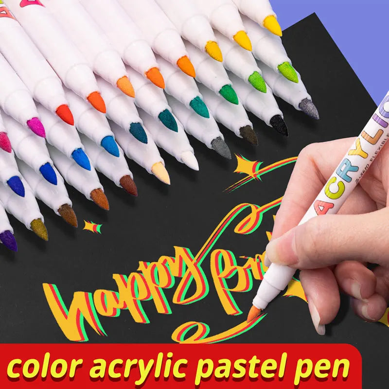 18/60Color Acrylic Paint Pens Brush Marker Pen for Artist Rock