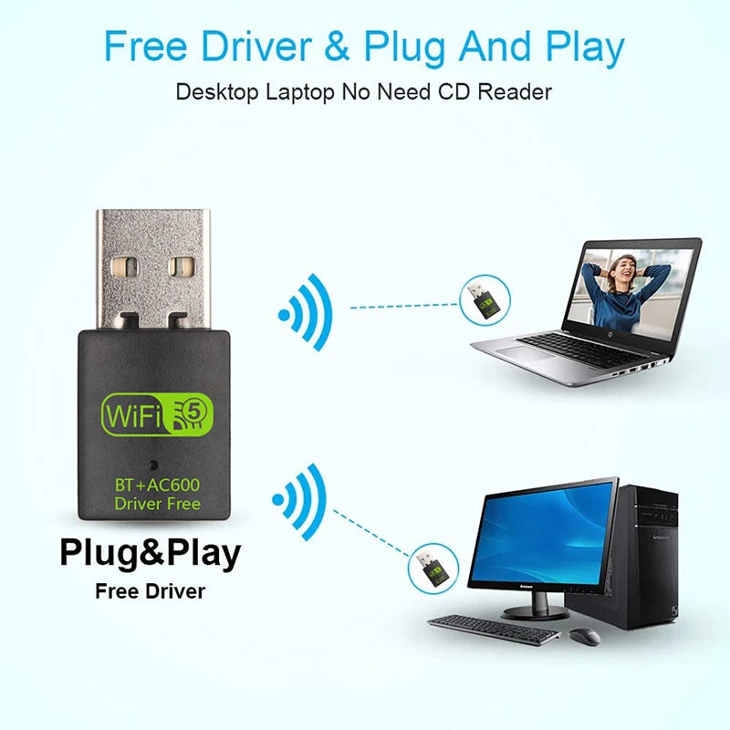 600M Dual-Band Wireless Network Card Drive Free 5G High-Speed Computer
