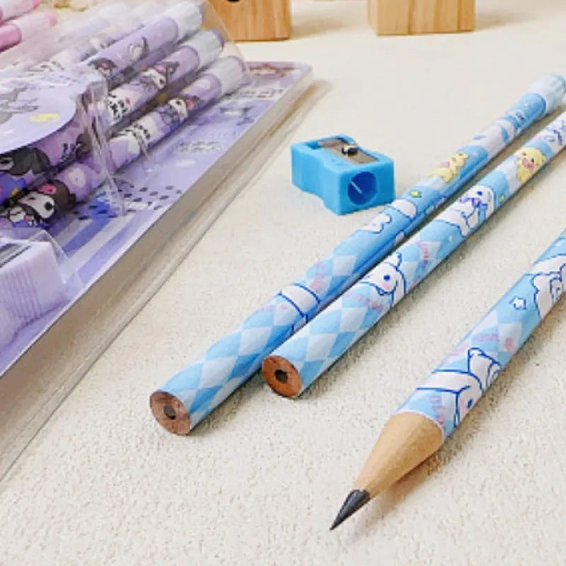 12pcs Sanrio Cinnamoroll Kuromi Cute Cartoon HB Pencils, 12 Pencils &