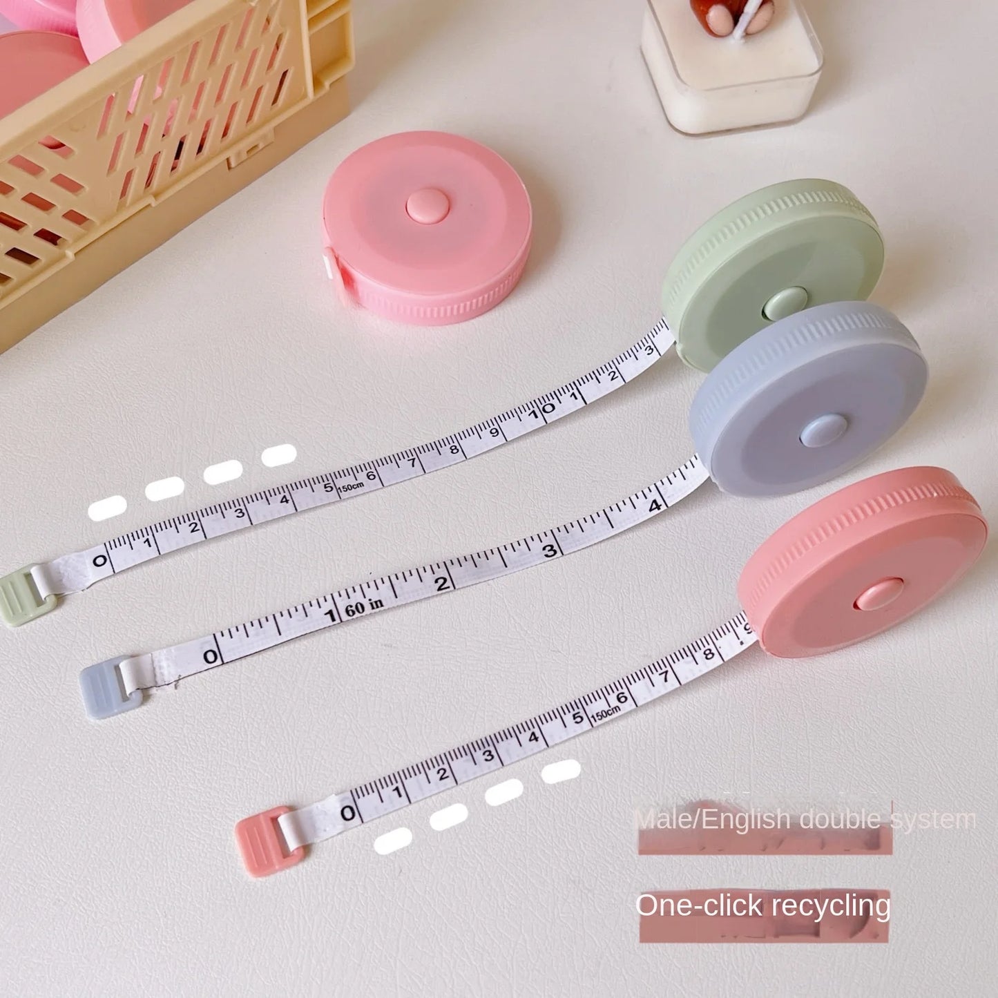 1 Pc 1.5m Portable Retractable Ruler Mini Tape Measure Sewing Leather