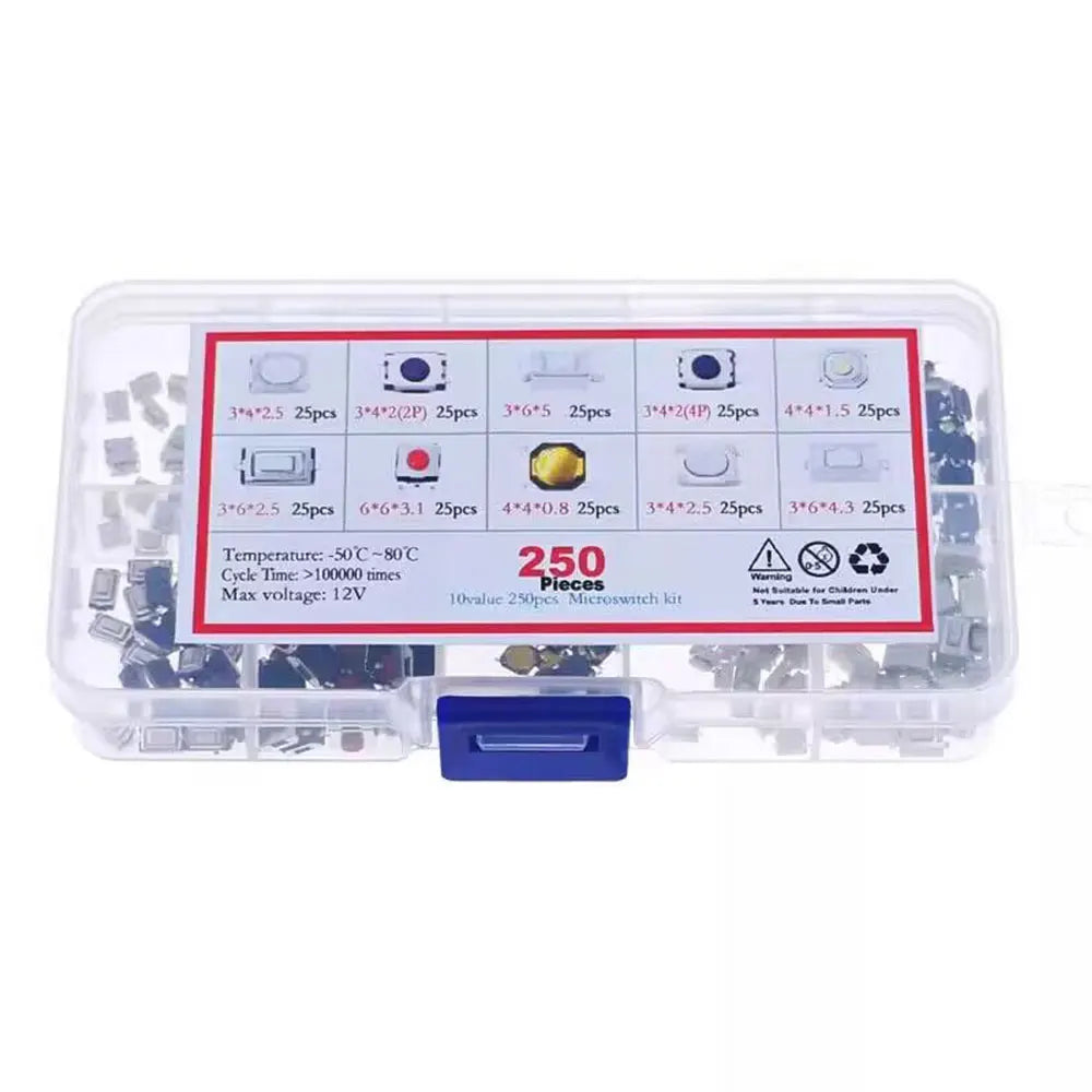 100/200/250pcs 10 Types Durable Car Remote Control Tablet Actile Push
