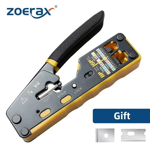 ZoeRax RJ45 Crimp Tool Pass Through Ethernet Crimping Tool for Cat6