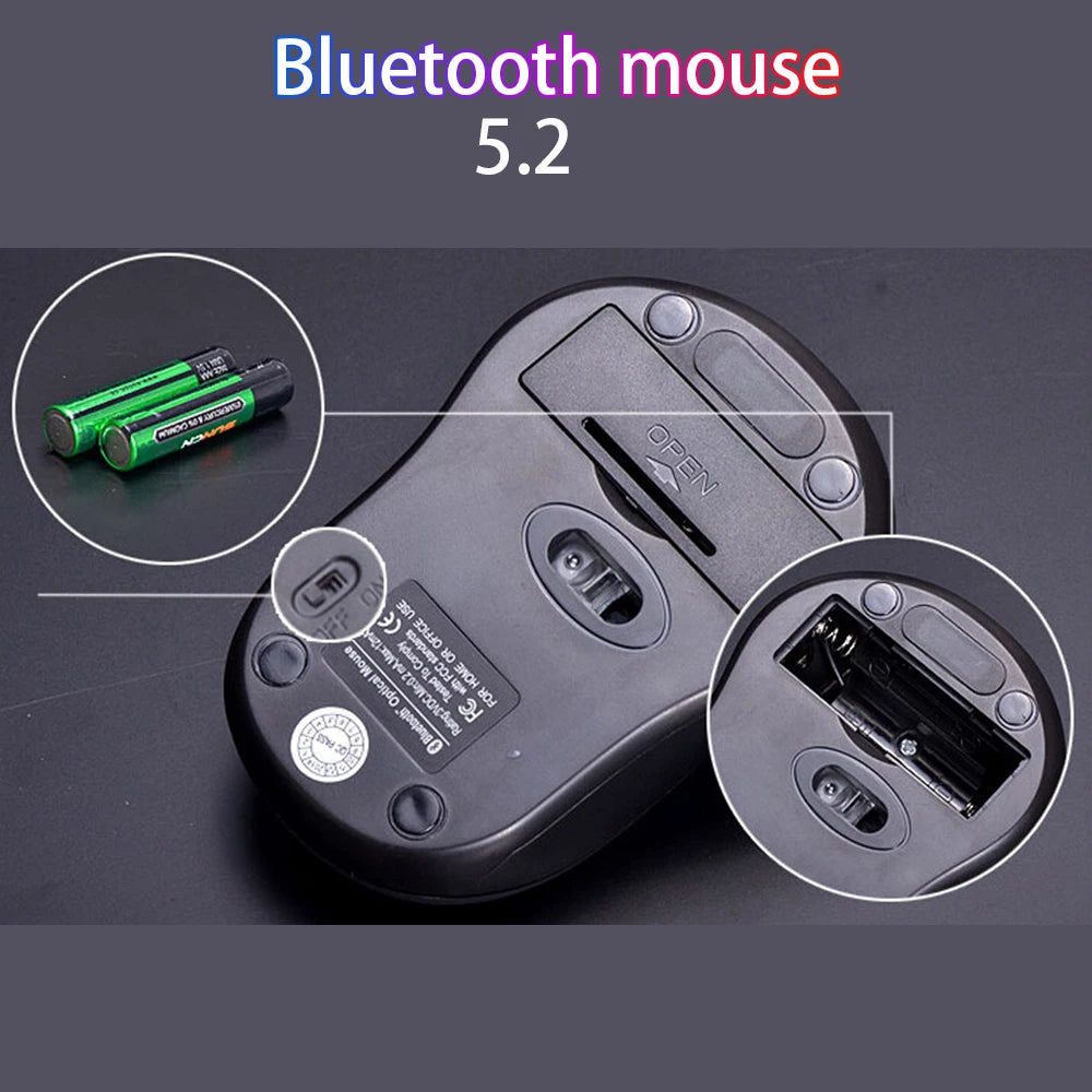 10M Wireless Bluetooth 5.2 Mouse for win7/win8 xp macbook iapd Android