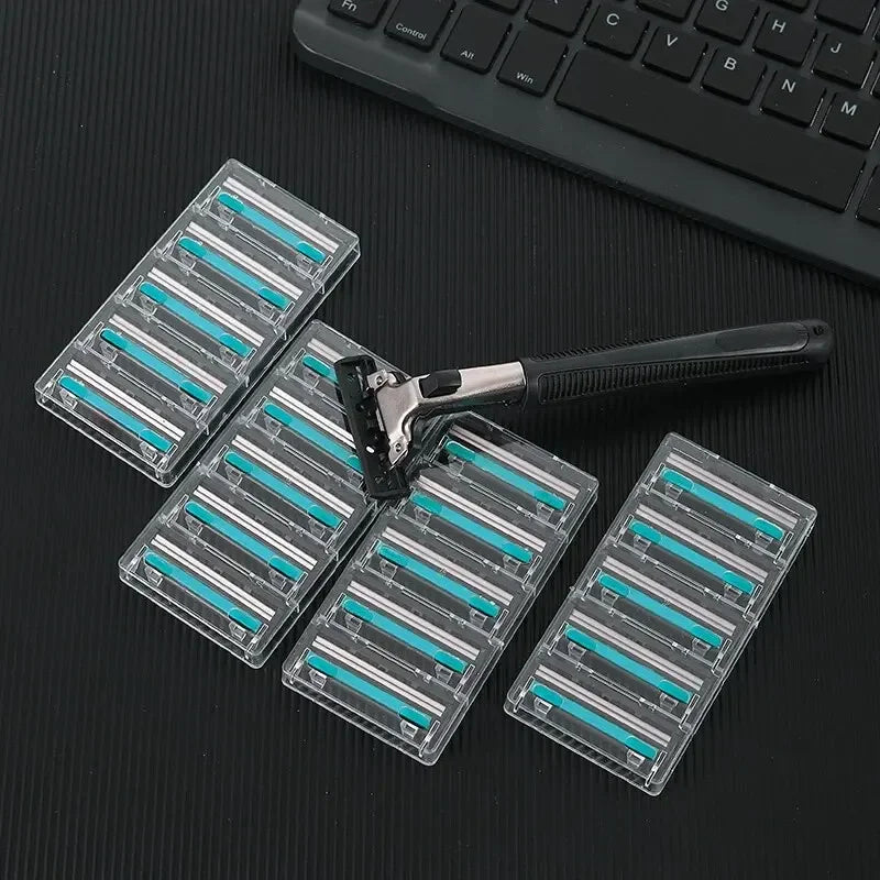 Double Razor Blades Replaceable Heads Old Manual Fine Razor Men's