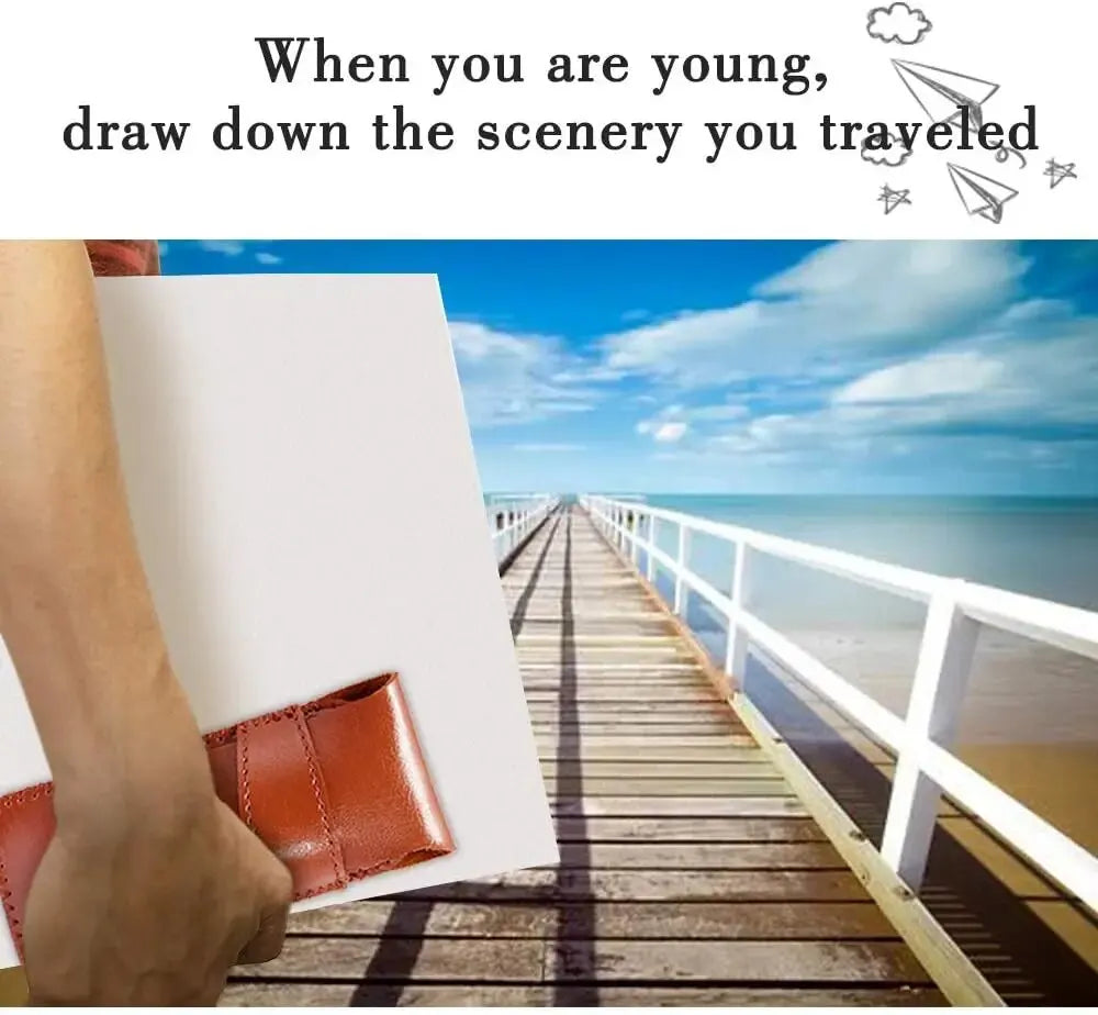 Travel Watercolor Brushes, Round Extra Long Synthetic Sable Pocket