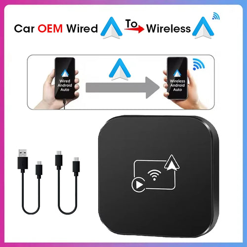 Mini Box Wired to Wireless CarPlay and Android Auto Wireless Adapter