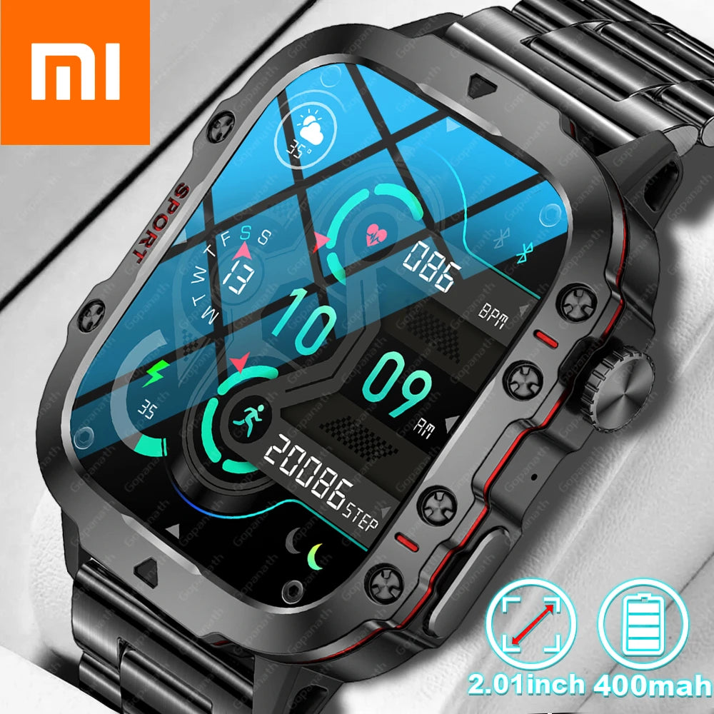 Xiaomi New Rugged Military Black Smart Watch Men For Android Ios 3ATM