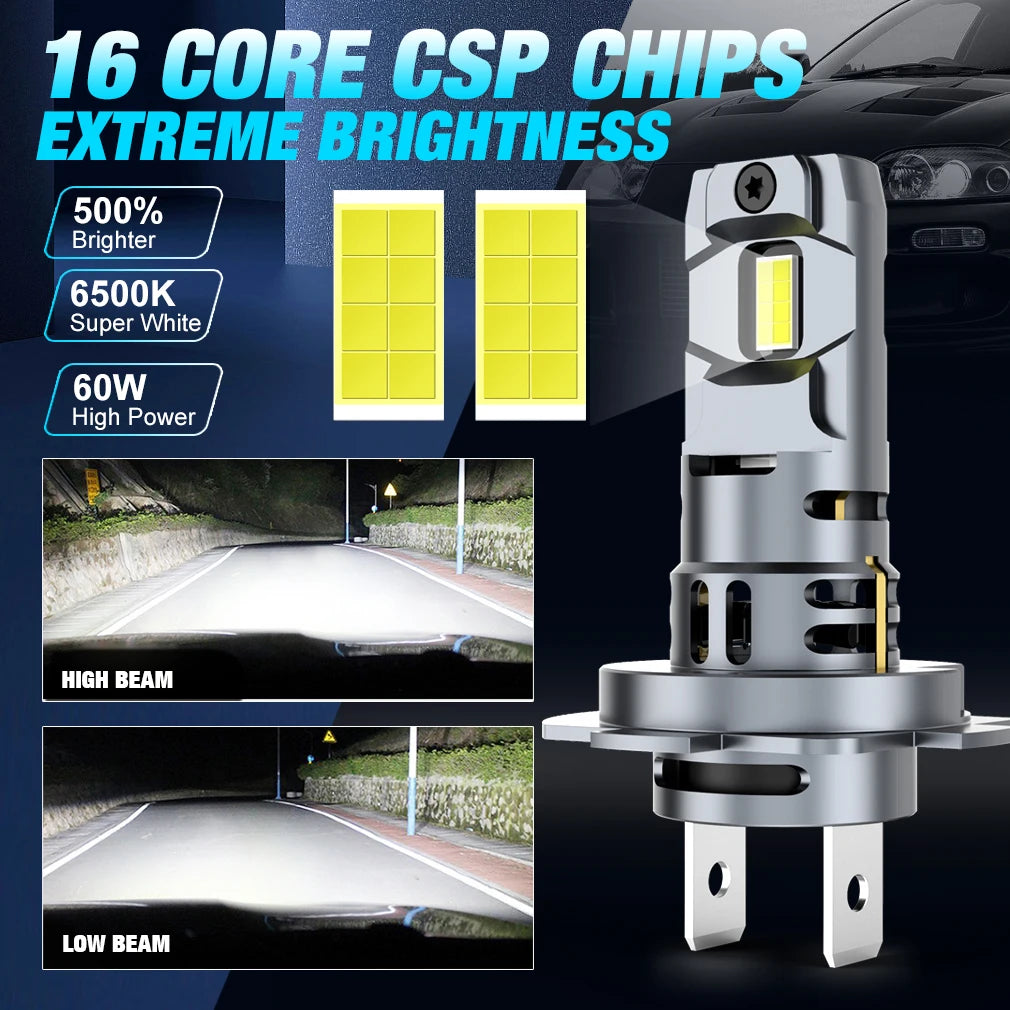 XSTORM H7 LED Headlight Bulb Mini Wireless 60W 20000LM 6500K CSP for