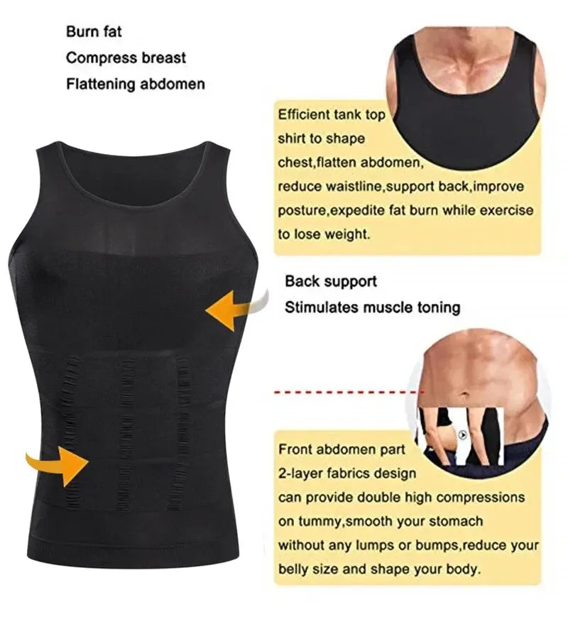 YBFDO Men Body Shaper Slimming Compression Vest Undershirt Seamless