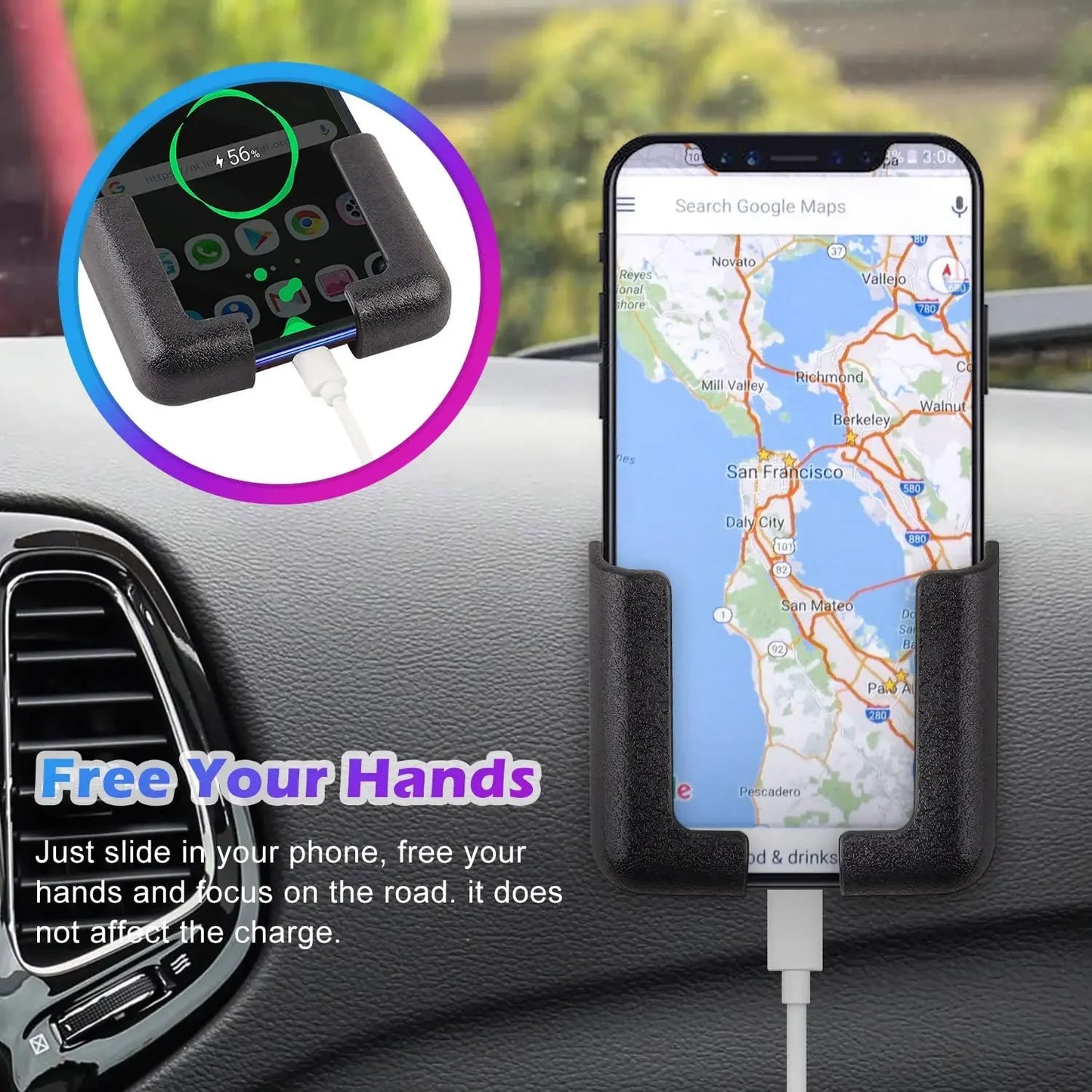 Car Wall Mount Phone Holder White Punch Free Wall Mobile Phones