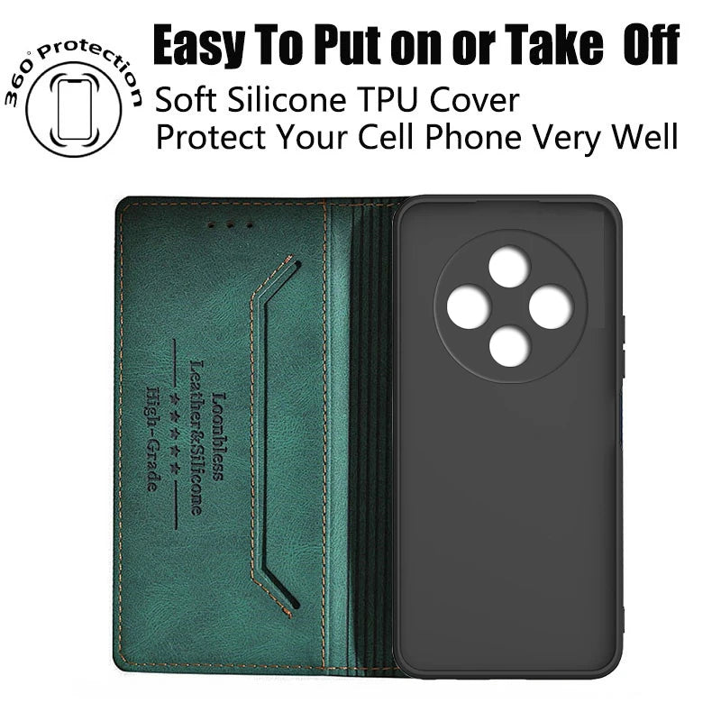 14C Leather Flip Case For Xiaomi Redmi 14C Phone Case Etui Redmi 14C