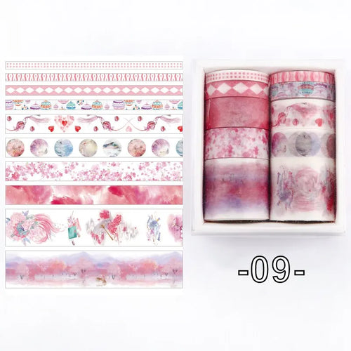 10 Rolls/box 11 Models Washi Tape Cute Illustration Style Decorative