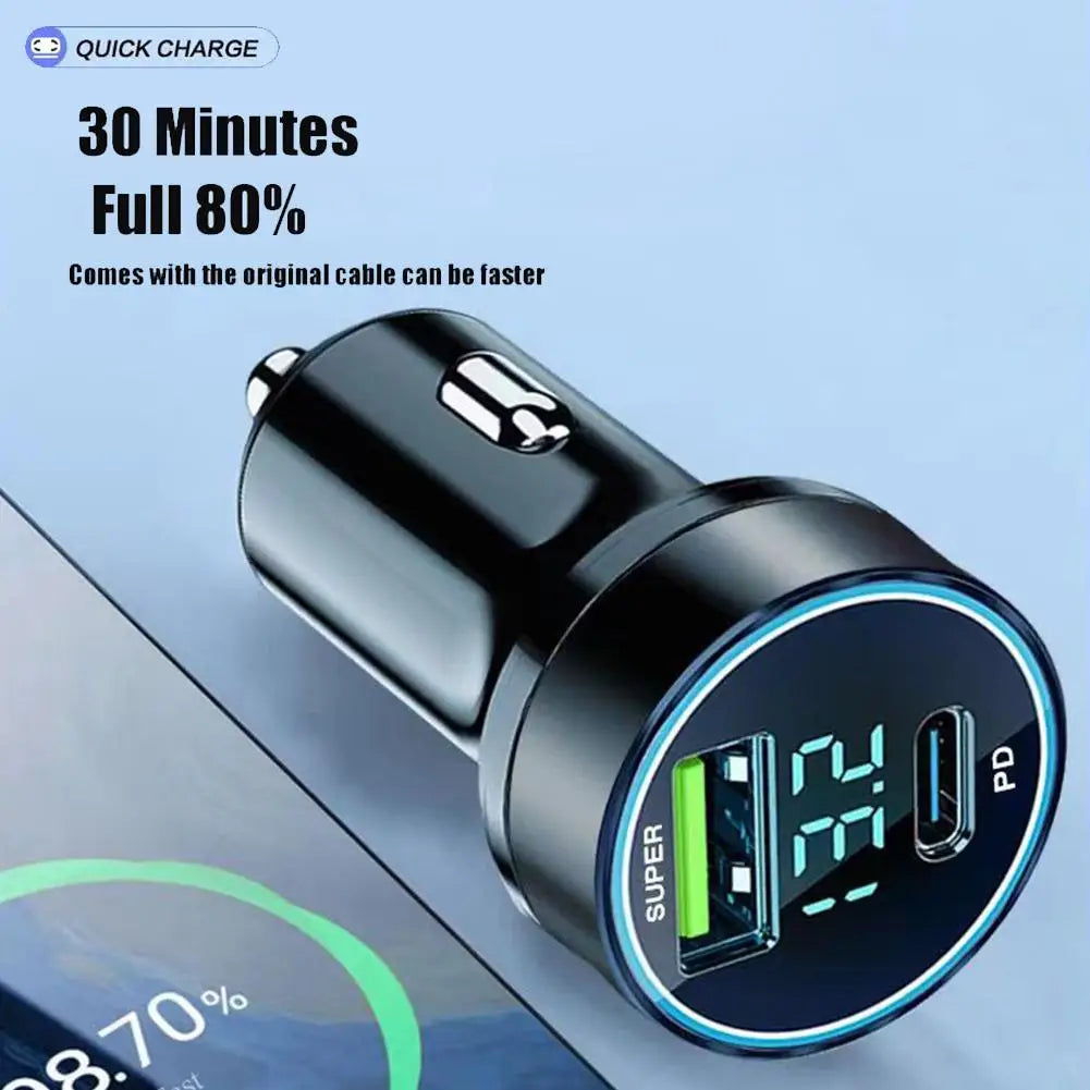2 Port Super Fast USB Car Charger For iPhone 14 Pro Max 13 12 11