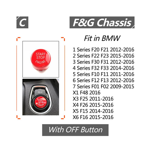 Engine START STOP Button Cover Key Decor For BMW 1 3 5 7 Series F20