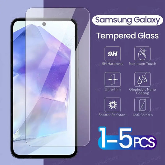 1-5PCS Tempered Glass For Samsung Galaxy A55 A54 A35 A25 A34 A14 A15