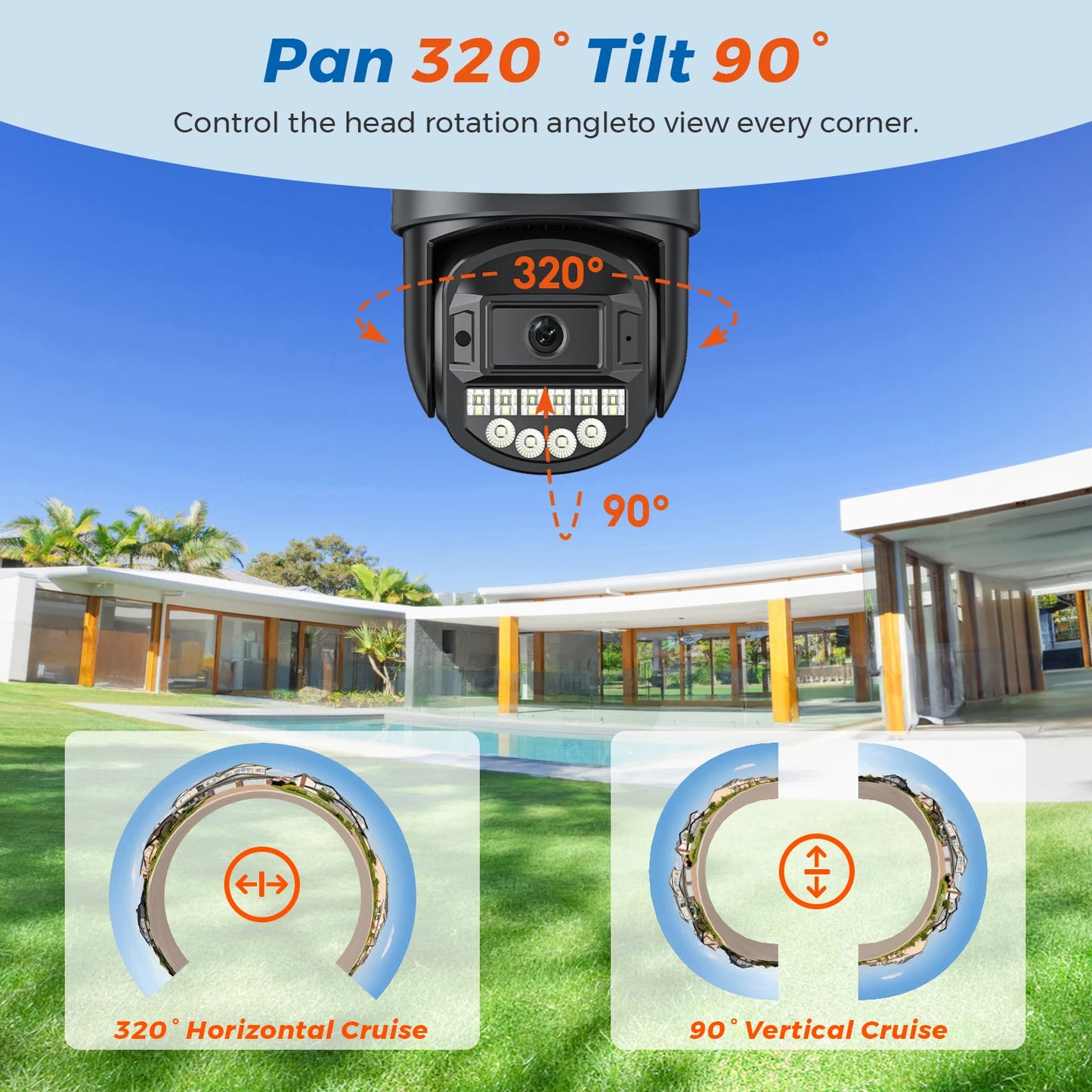 10MP 5K Wifi Surveillance Camera Outdoor 5X Digital Zoom PTZ IP Camera