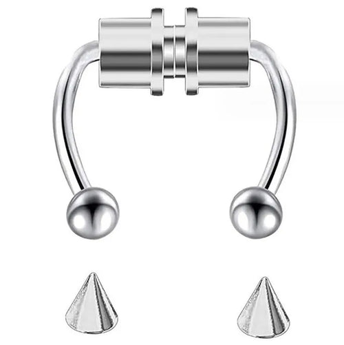 1 Pc of Fashionable Punk Stainless Steel Magnet Self-priming Nose