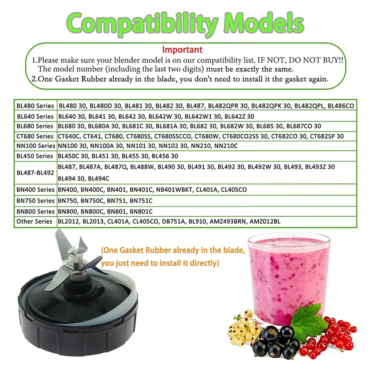 7 Fins Blender Blade for Ninja BN401 BN751 BN801 BL450-30 BL480-30,