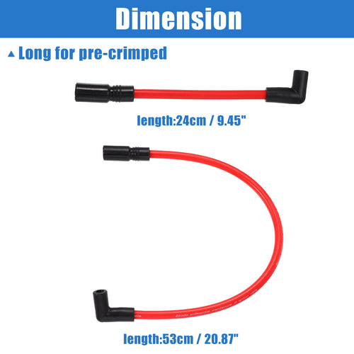 X Autohaux 2 PCS 10.4mm 10mm Motorcycle Spark Plug Wire For