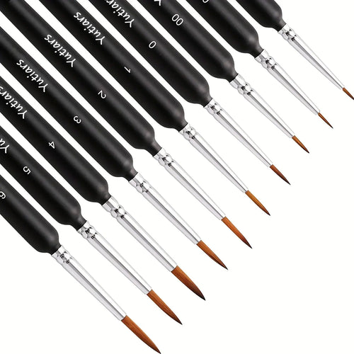 10pcs Miniature Paint Brushes, Detail Fine Tip Paint Brushes Set With