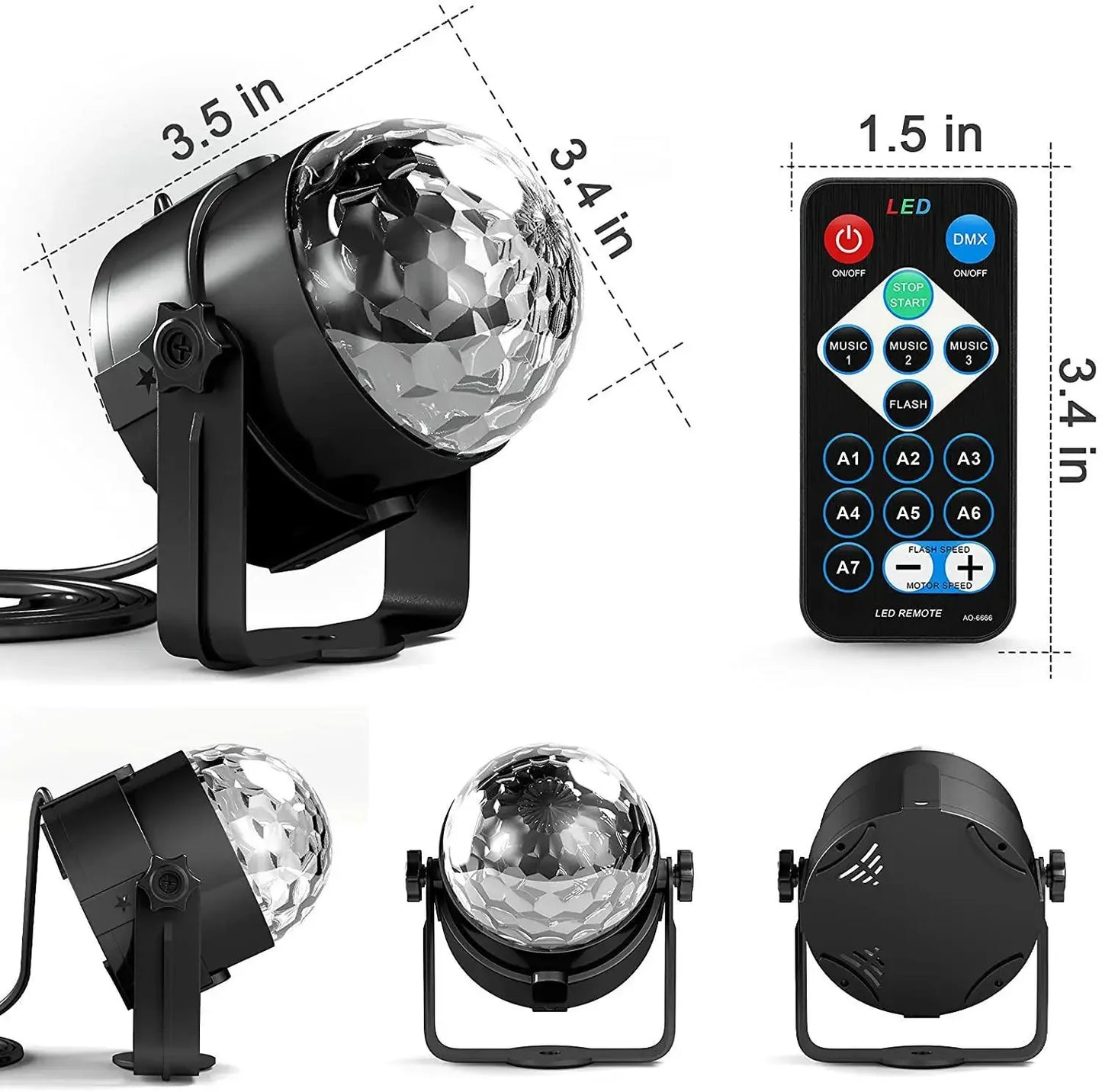 1-4Pcs Aalternating fFashing Light Stage Lamp with Remote Control EU