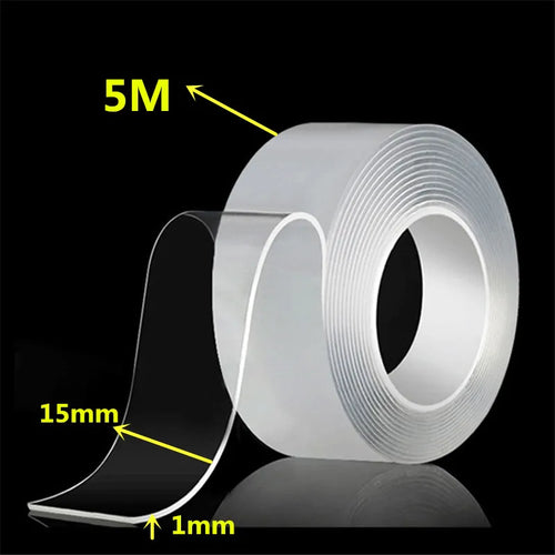 1m 2m 3m 5m Nano Tape Double Sided Tape Transparent Reusable