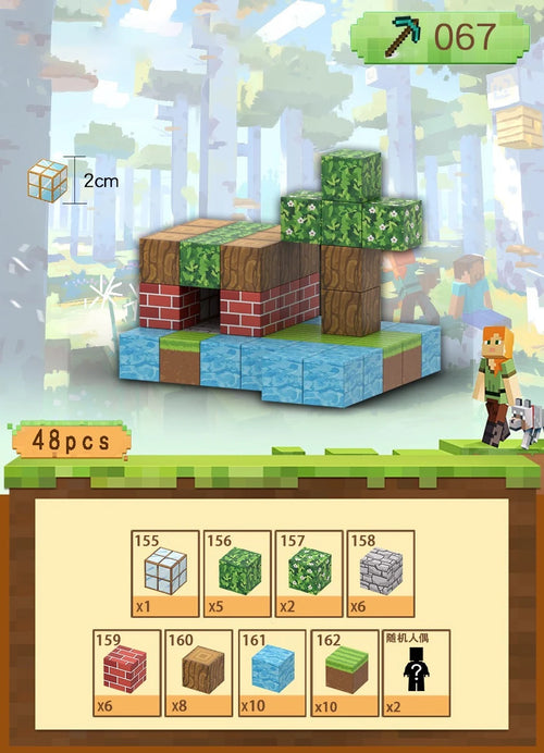 192PCS Magnetic Building Blocks Mine Magnet World Set Toys STEM