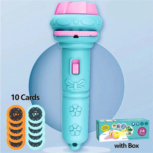 10 Cards Cartoon Projection Flashlight 80 Patterns Creative Children