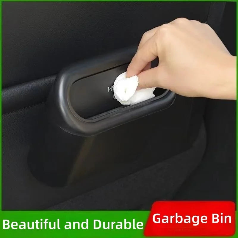 1L Portable Car Debris Box Hanging Mini Car Trash Can ABS Square