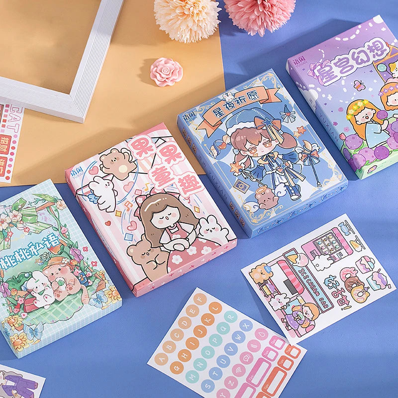 Yoofun 50 Unrepeated Patterns Decorative Stationery Stickers Colorful