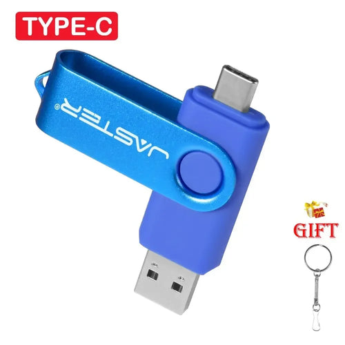 Free Custom Name OTG 2-in-1 USB Micro Type-c Flash Drive 4GB 8GB 16GB