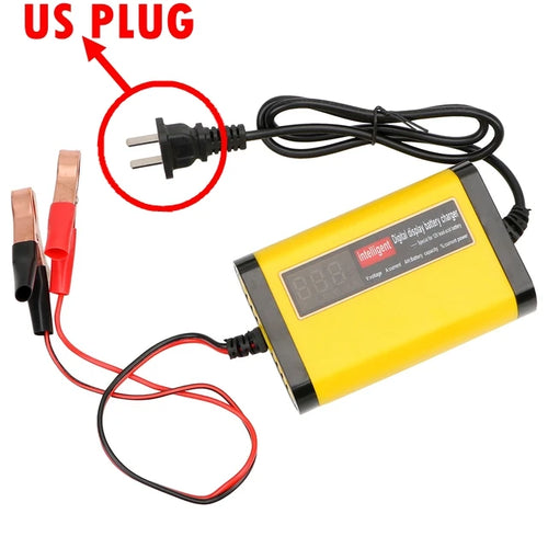 12V 2A Smart Lead Acid Battery Charger Lcd Display 110V 220V For 5AH