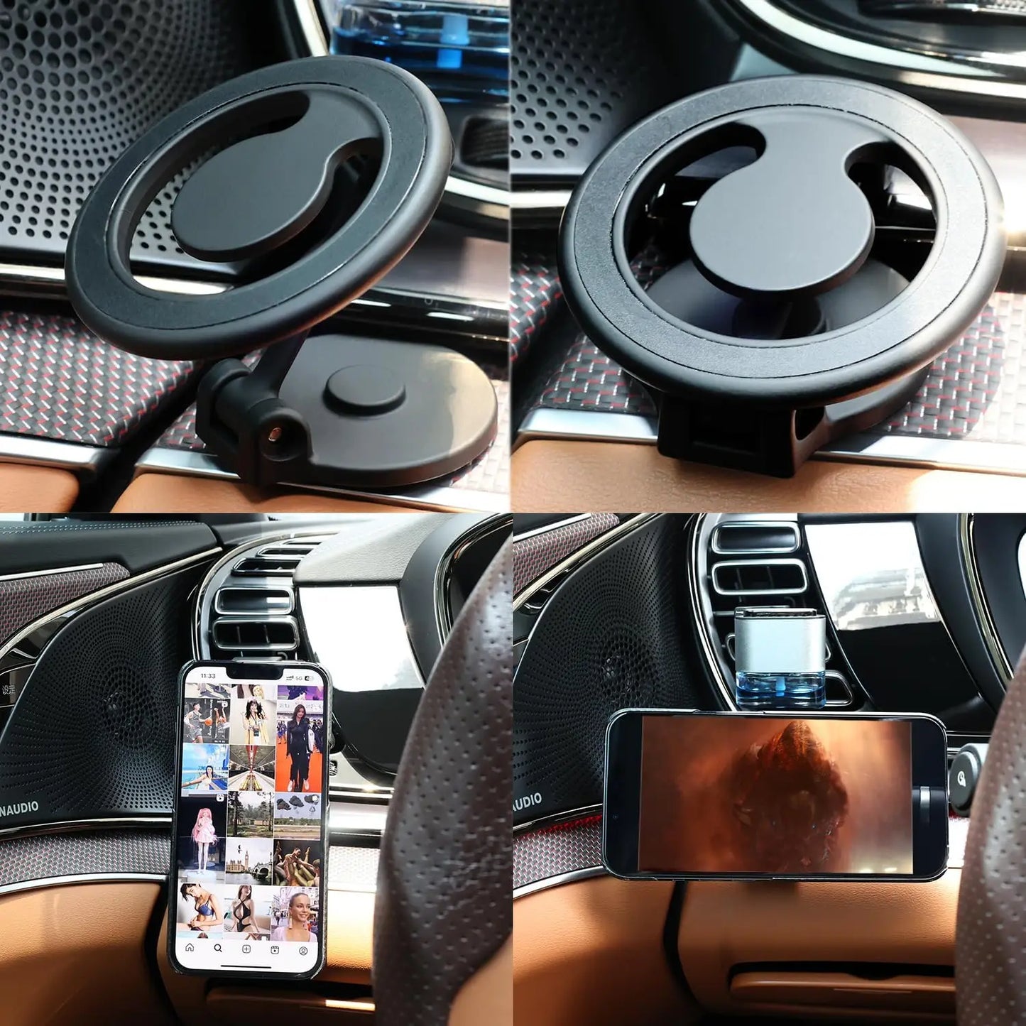 1080 Rotate Magnetic Car Phone Holder Stand Magnet Car Mount Support