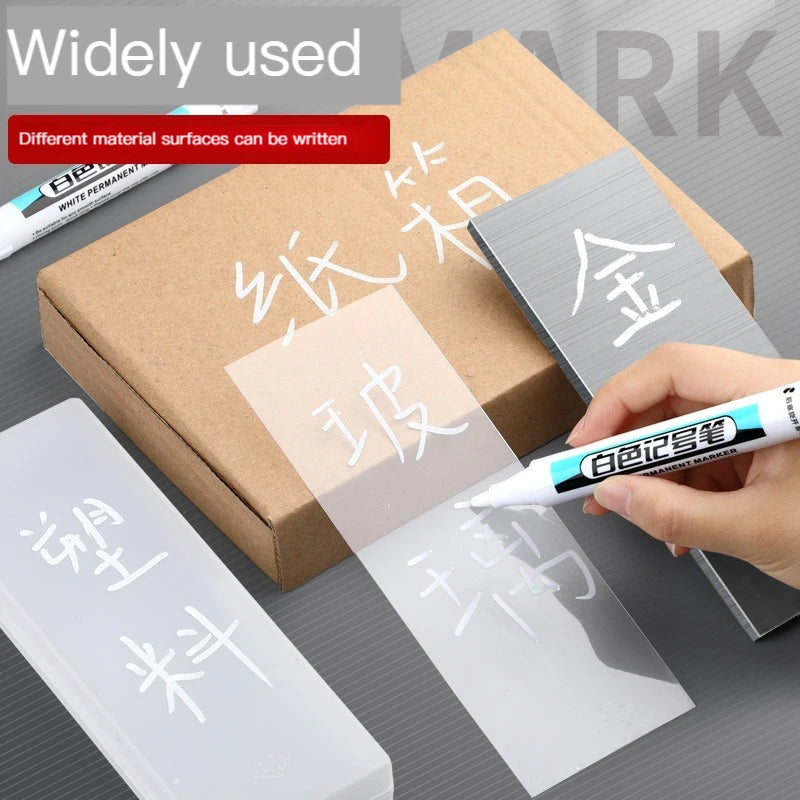 1/4Pcs White Permanent Paint Pen set for Wood Rock Plastic Leather